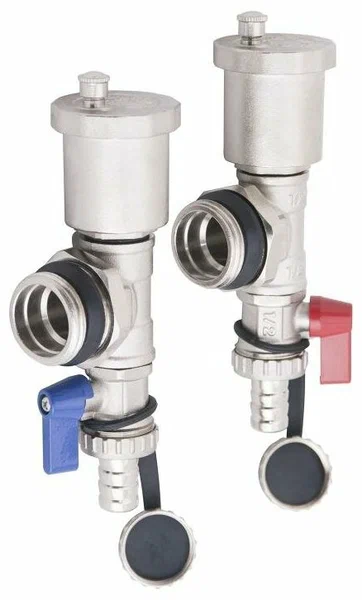 Тройник коллекторный со сливным клапаном и воздухоотводчиком Gappo G435.06 1" комплект из 2х шт — купить в Кургане, цены в интернет-магазине «АкваТехника»