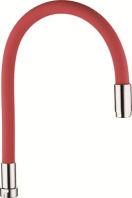 Гусак для кухни силиконовый гибкий, красный 50см