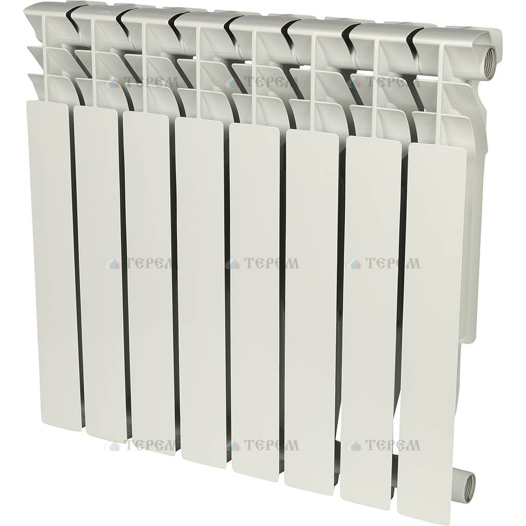 Радиатор Алюминиевый ROMMER  Plus 8 секций, 500мм/96мм, 145Вт, белый