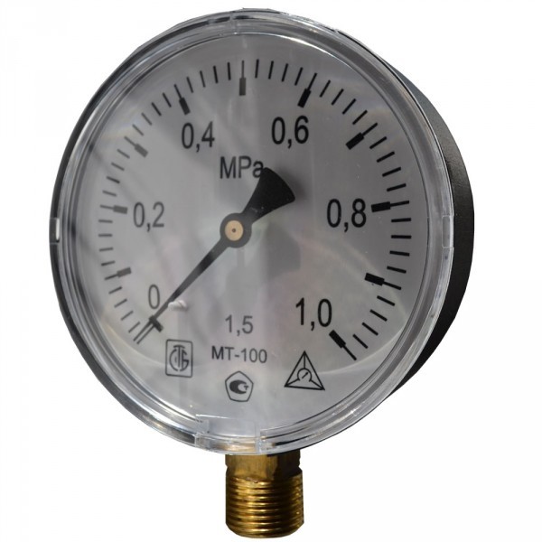 Манометр радиальный ЗаводТеплИзд МП-160 1,0Мпа кл.т.1,5 М20х1,5