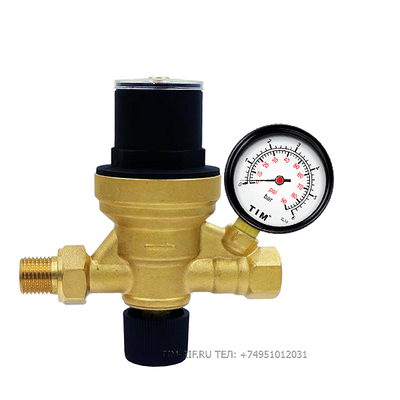 Клапан подпиточный TIM AF0206A с манометром 1/2" — купить в Кургане, цены в интернет-магазине «АкваТехника»