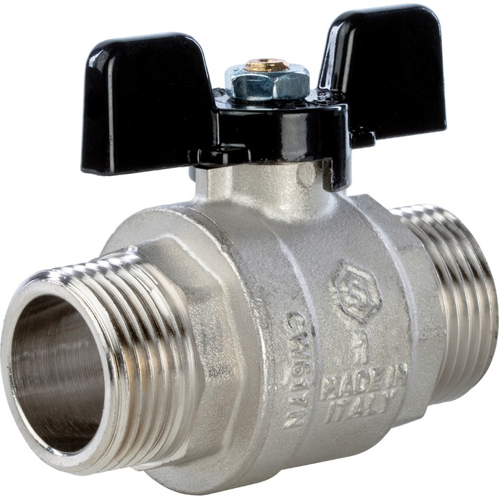 Кран шаровой латунь STOUT SVB-0006-000025 1", бабочка, нар/нар  