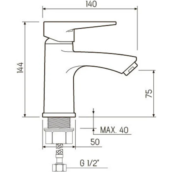 Смеситель для умывальника РМС  SL141-001F врезной, однорычажн.  — купить смеситель в Кургане, цены в интернет-магазине «АкваТехника»