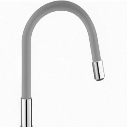 Гусак для кухни силиконовый гибкий, серый 50см