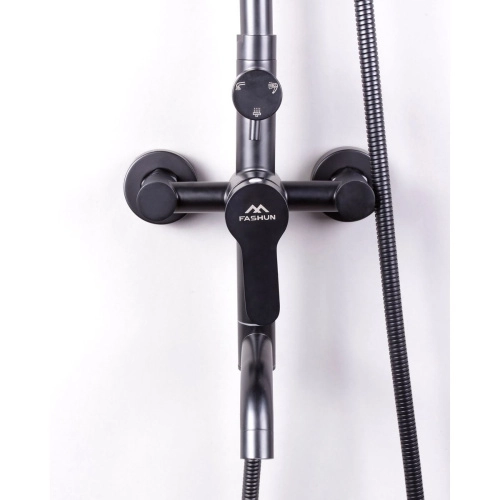 Душевая система FASHUN  А52401-7  однорычажн. cо смесителем с троп.душем черная(308) — купить сантехнику в Кургане, цены в интернет-магазине «АкваТехника»