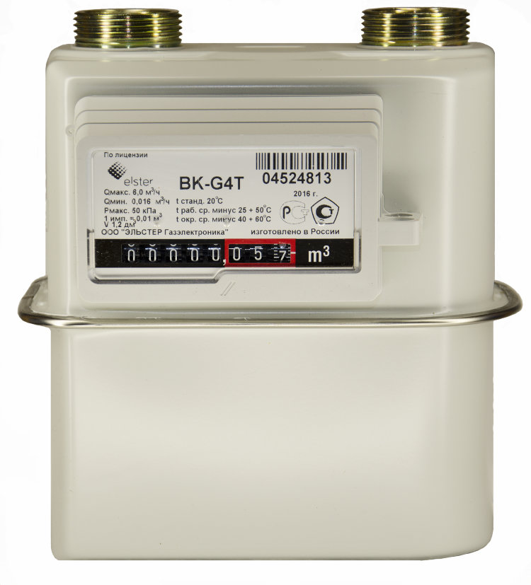 Счетчик для газа  ВКР G4Т левый  с термокоррекцией