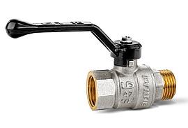 Кран шаровой латунь LD  Pride  1/2", рычаг чёрный вн/нар,  