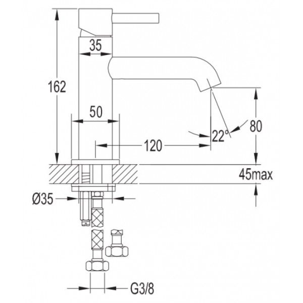 Смеситель для умывальника OMNIRES  Y1210N BL врезной, однорычажн. черный — купить смеситель в Кургане, цены в интернет-магазине «АкваТехника»