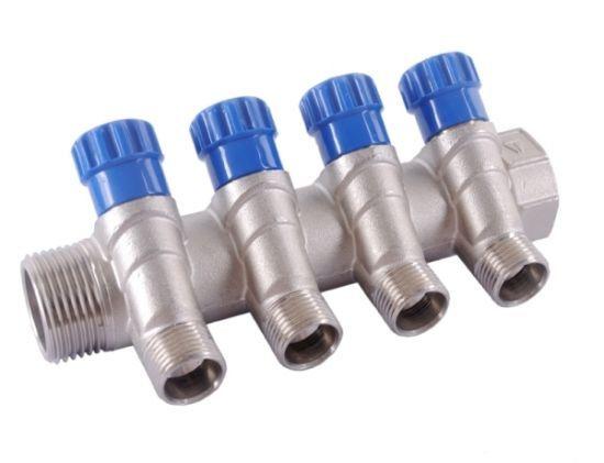 Коллектор GF 1"х1/2"х4 вых. с вентилями и инф. дисками