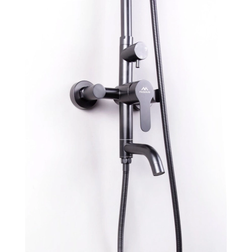 Душевая система FASHUN  А52401-7  однорычажн. cо смесителем с троп.душем черная(308) — купить сантехнику в Кургане, цены в интернет-магазине «АкваТехника»