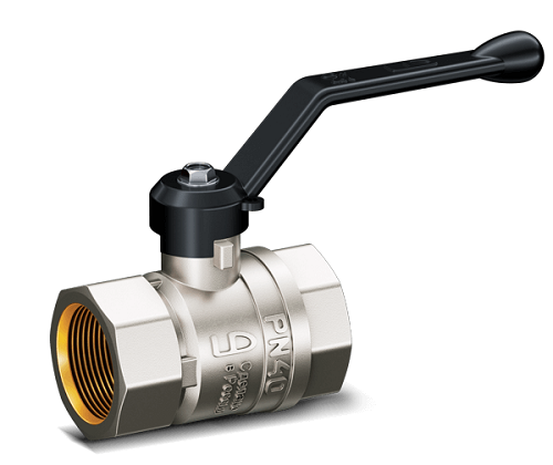 Кран шаровой латунь LD  Pride  1 1/4", рычаг чёрный вн/вн с отверстием для пломбировки 