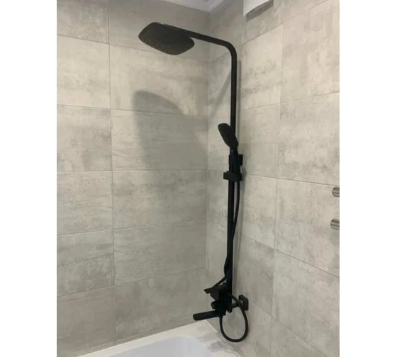 Душевая система FASHUN  A52402-7  однорычажн. cо смесителем с троп.душем черный — купить сантехнику в Кургане, цены в интернет-магазине «АкваТехника»