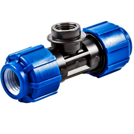 Тройник ПНД TEBO 63х1 1/2"х63 ВР