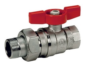 Кран шаровой латунь GIACOMINI R859х024 3/4", бабочка, вн/нар,  со сгоном