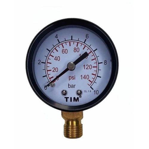 Манометр радиальный TIM Y-50-10, 1/4" нар., 10 bar