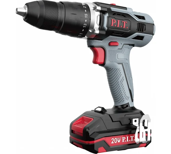 Дрель ударная аккумуляторная P.I.T. PSB20H-13A SOLO (20В, 48Нм, метал патрон 13мм, 2ск,коробка)