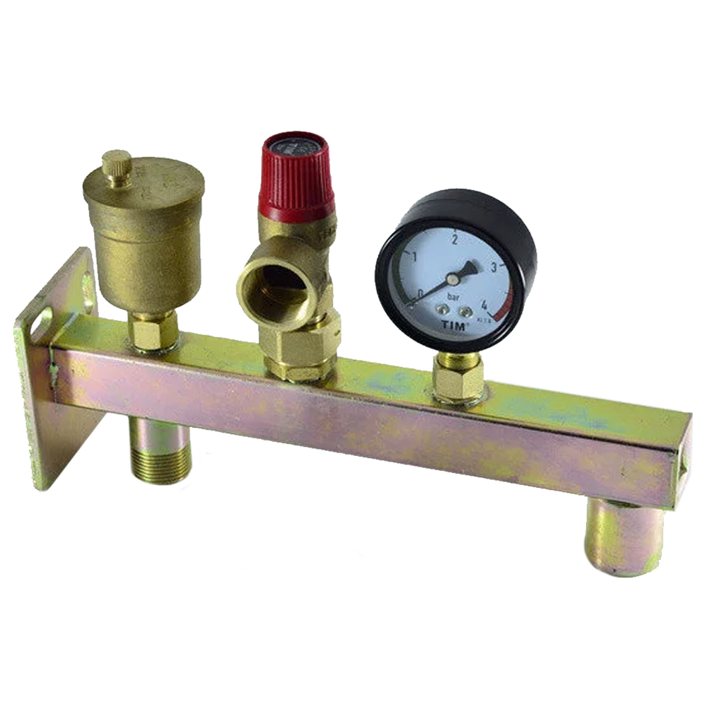 Группа безопасности с креплением настенным TIM JH1021-3, для гидробака, 3 bar