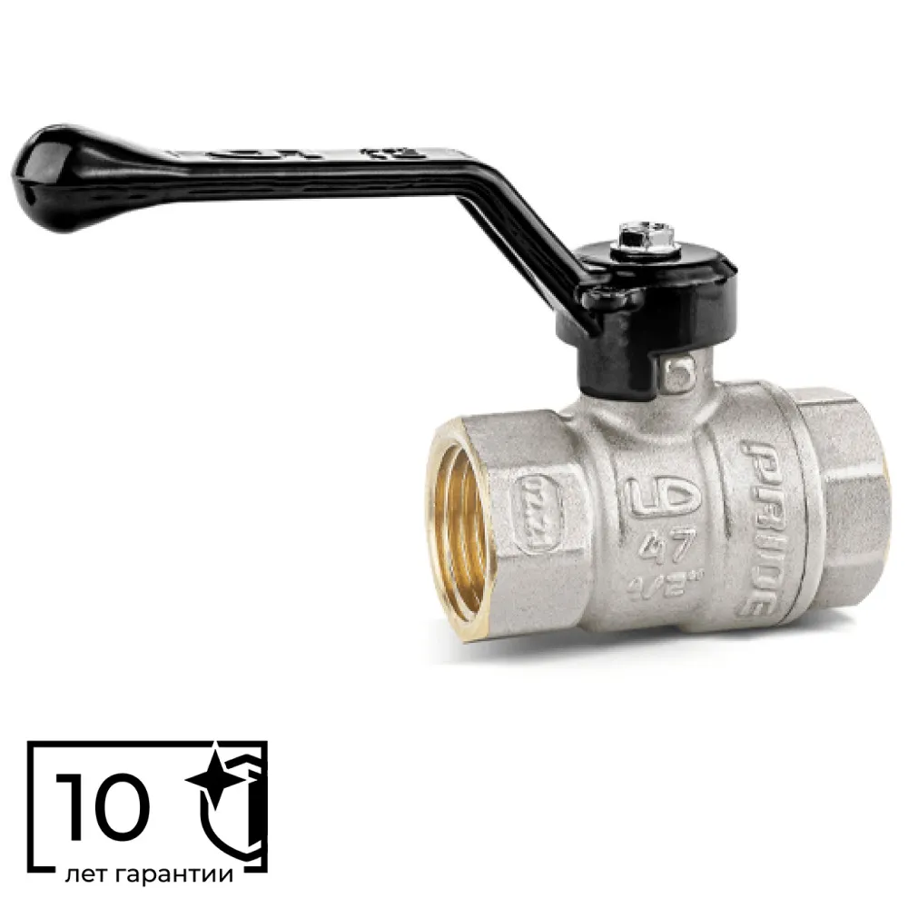Кран шаровой латунь LD  Pride  3/4", рычаг чёрный вн/нар,  