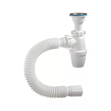 Сифон для раковины ОРИО А-321921 40-50 1 1/2х40 бутылочный, литой выпуск, гибкой трубой 