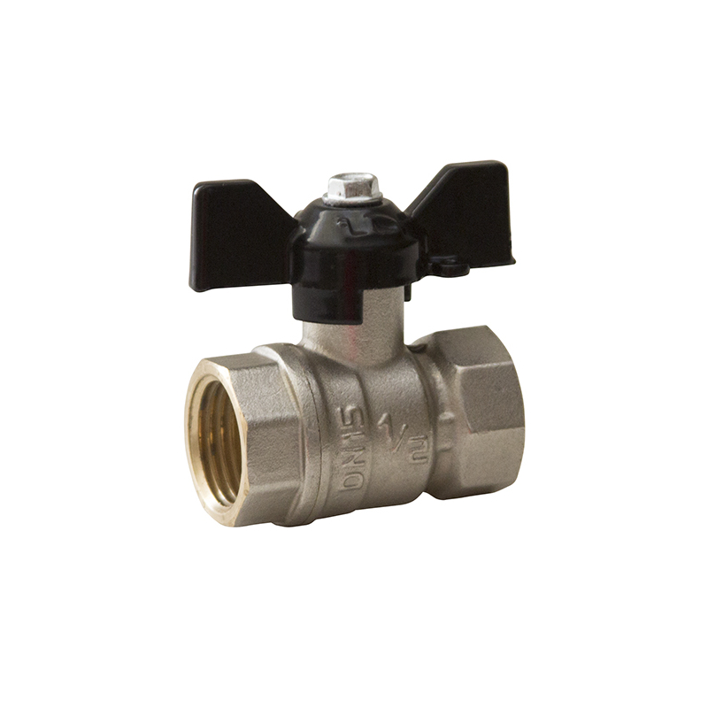 Кран шаровой латунь LD  Pride  3/4", бабочка,чёрная вн/вн  