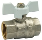 Кран шаровой латунь TIM DE1219N 3/4", бабочка,белая вн/вн  