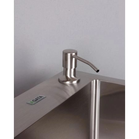 Мойка врезная    AGATA C6050-AR Сатин 600*500 сифон,коландер,дозатор — купить кухонную мойку в Кургане, цены в интернет-магазине «АкваТехника»