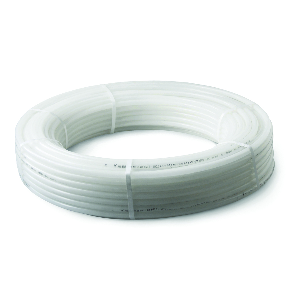 Труба из термостойкого полиэтилена PE-RT PRO AQUA  16х2,0 100м  однослойная белая,