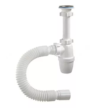 Сифон для раковины ОРИО А-32058 40х40 1 1/4 бутылочный, малый корпус, гибкой трубой 