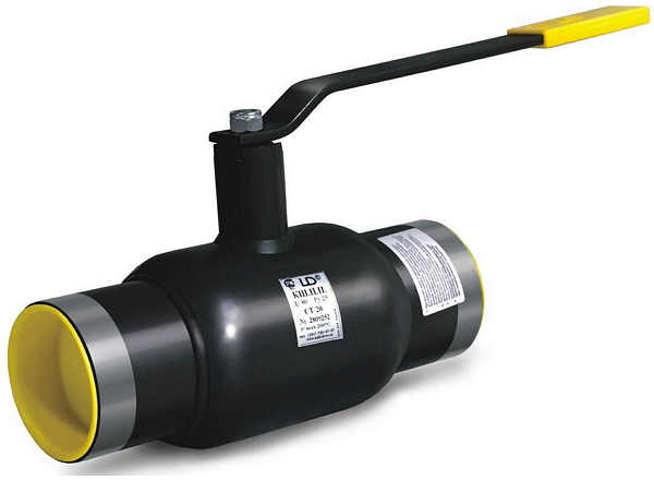 Кран шаровой сталь вода КШЦП Ду100 Ру25 под приварку полный проход рычаг LD