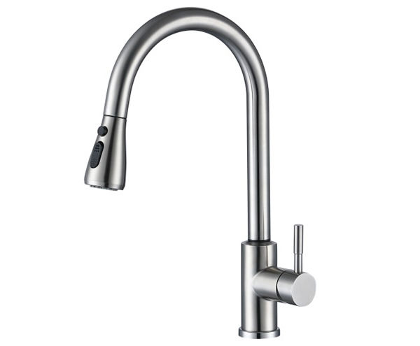 Смеситель для кухни ESKO Touch element TSS 519  врезной, однорычажн. с выдвижной лейкой стальной