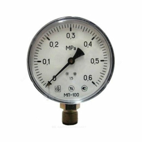 Манометр радиальный ЗаводТеплИзд МП-100 0,6Мпа кл.т.1,5 М20х1,5