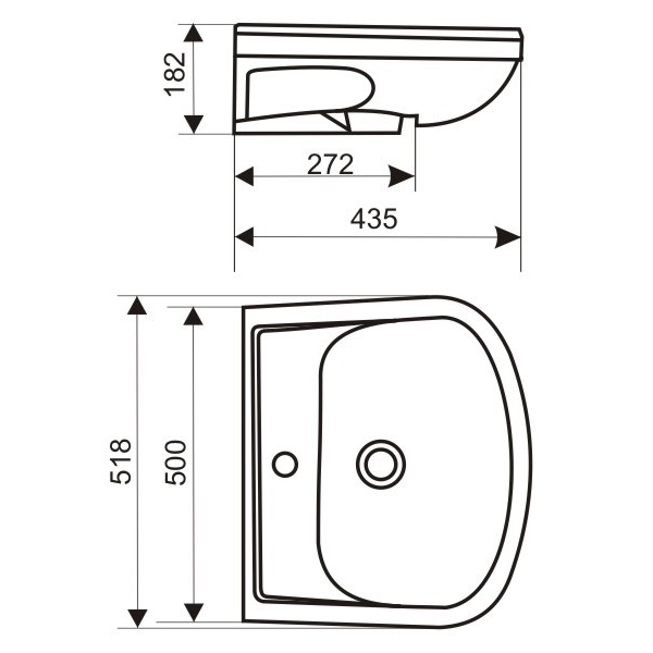 Умывальник  АЛЬФАНА-52  (г.Старый Оскол) черный — купить накладные раковины в Кургане, цены в интернет-магазине «АкваТехника»