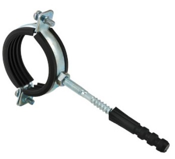 Крепление трубы  4" с резинкой и шпилькой М8 (108-114 мм)