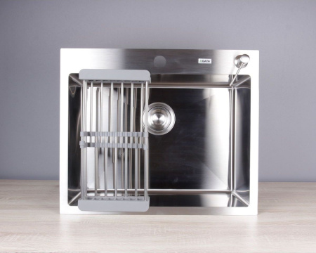 Мойка врезная    AGATA C6050-AR Сатин 600*500 сифон,коландер,дозатор — купить кухонную мойку в Кургане, цены в интернет-магазине «АкваТехника»
