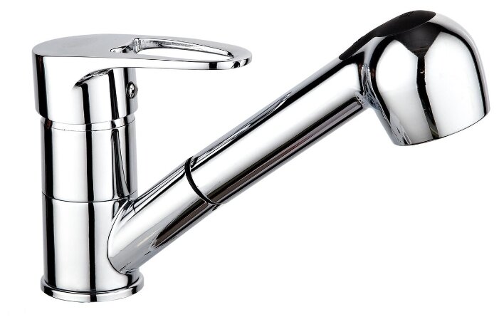 Смеситель для кухни РМС  SL52-014  выдвижная лейка, врезной, однорычажн. хром