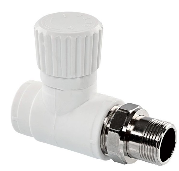 Вентиль проходной PP-R TEBO 20х1/2" прямой,  со сгоном