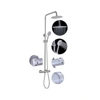 Душевая система FASHUN  A52427  с термостатическим смесителем сатин