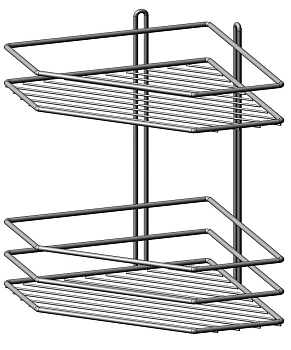 Полка угловая Proffero 2 ярус трапеция высокий борт черный  П0002015