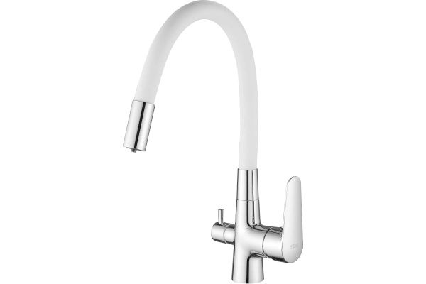 Смеситель для кухни ESKO Coral CL 03 W   с подключением к фильтру,белый 