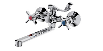 Смеситель для ванны РМС  SL118-140P  двухвентильный, хром