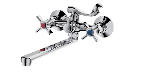 Смеситель для ванны РМС  SL118-140P  двухвентильный, хром