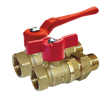 Кран шаровой латунь аналог БОЛОГОЕ  1/2", бабочка, вн/нар,  со сгоном