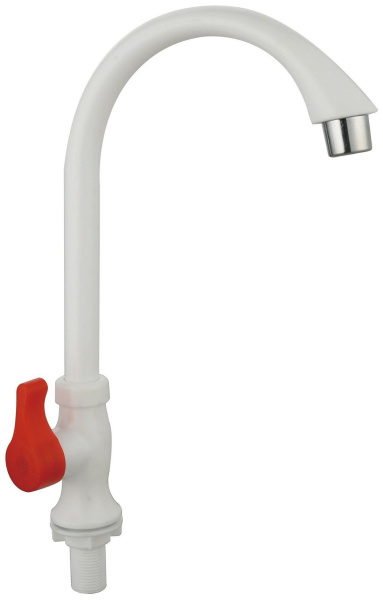 Кран для одной воды, из высокопрочного пластика - БЕЛЫЙ  PL3-269F-1