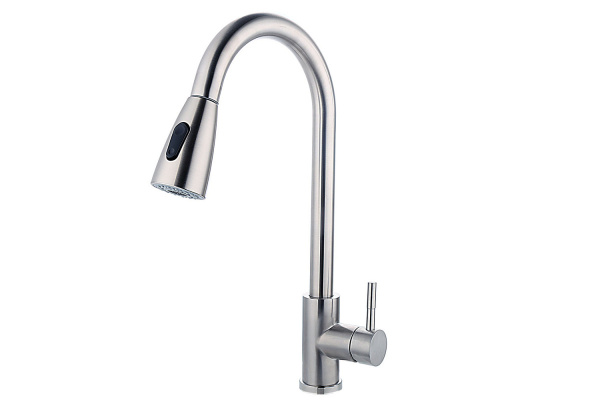 Смеситель для кухни FASHUN  А56109   с вытяжной лейкой,сатин,D=35мм 