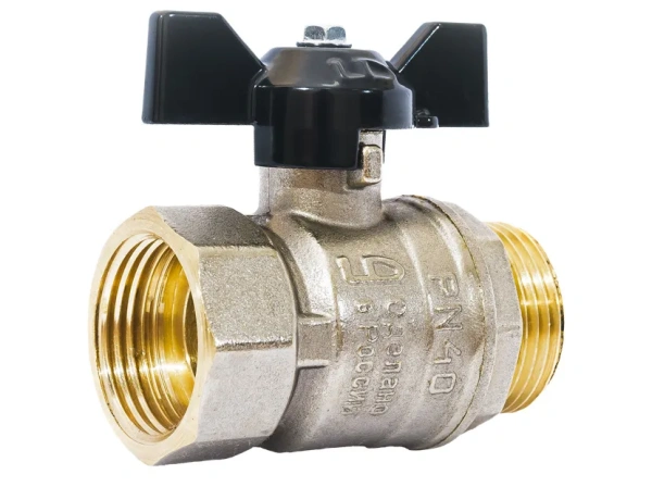 Кран шаровой латунь LD  Pride  3/4", бабочка,чёрная вн/нар,  