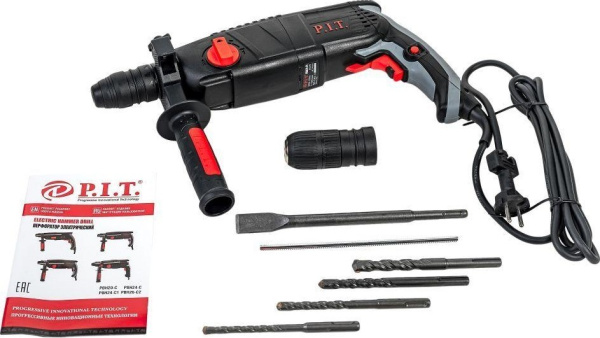Перфоратор P.I.T. PBH24-C1 МАСТЕР (3-реж. гор. 850Вт. 2,4дж.SDS+ пласт.кейс, б/съемн.патрон) — купить в Кургане, цены в интернет-магазине «АкваТехника»