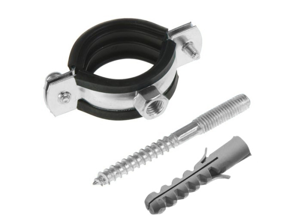 Крепление трубы  1" с резинкой и шпилькой М8 (32-37мм)