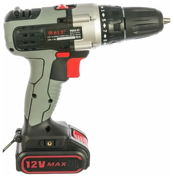 Дрель-шуруповерт P.I.T. PSR12-C7 МАСТЕР (12В, 2 Li акк.1,5Ач,2 ск,25Нм,быстр.зарядка,кейс) — купить в Кургане, цены в интернет-магазине «АкваТехника»