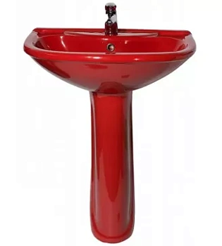 Умывальник СТАРЫЙ ОСКОЛ Престиж 63  с пьедесталом красный,