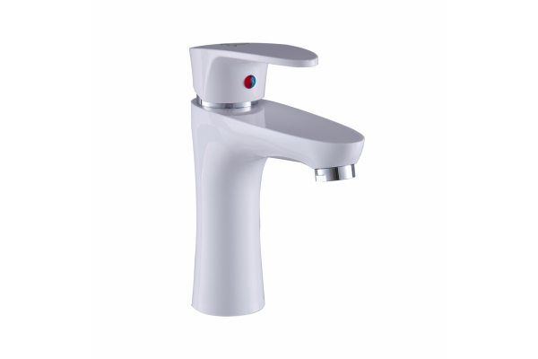 Смеситель для умывальника FASHUN  PL1005-8 врезной, хром, D=35мм белое